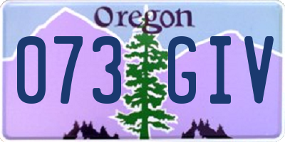 OR license plate 073GIV