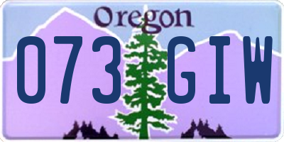 OR license plate 073GIW