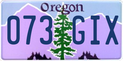 OR license plate 073GIX