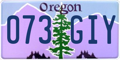 OR license plate 073GIY