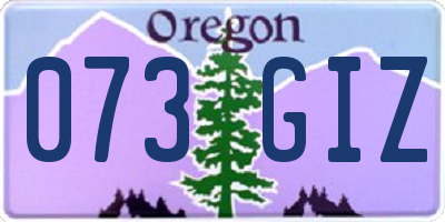 OR license plate 073GIZ