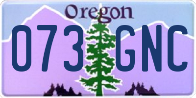 OR license plate 073GNC