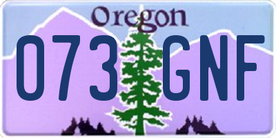 OR license plate 073GNF
