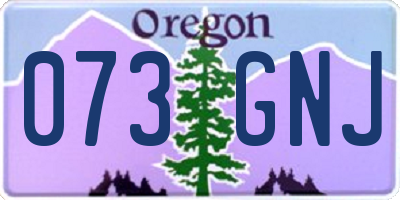 OR license plate 073GNJ