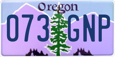 OR license plate 073GNP
