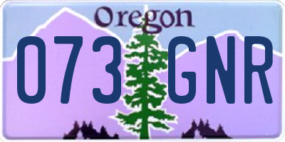 OR license plate 073GNR