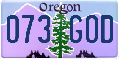 OR license plate 073GOD