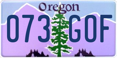 OR license plate 073GOF