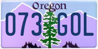 OR license plate 073GOL
