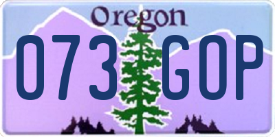OR license plate 073GOP