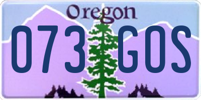 OR license plate 073GOS