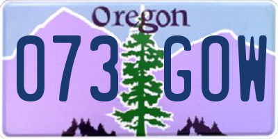OR license plate 073GOW