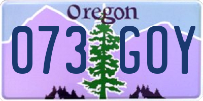 OR license plate 073GOY