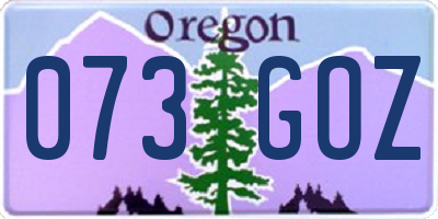 OR license plate 073GOZ