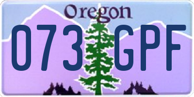 OR license plate 073GPF