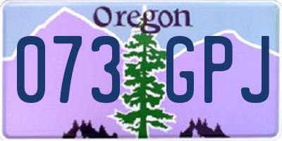 OR license plate 073GPJ