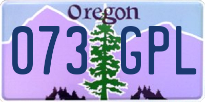 OR license plate 073GPL