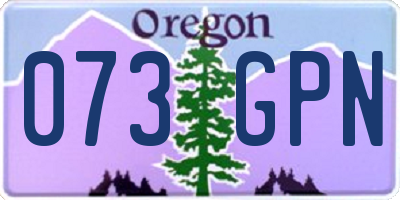 OR license plate 073GPN