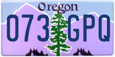 OR license plate 073GPQ