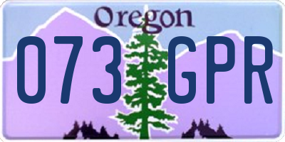 OR license plate 073GPR