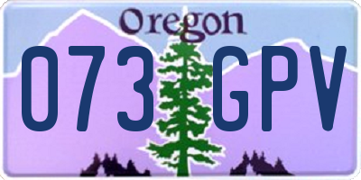 OR license plate 073GPV
