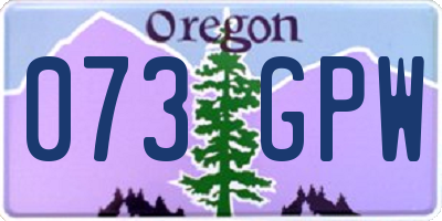 OR license plate 073GPW