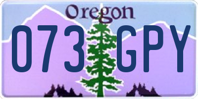 OR license plate 073GPY