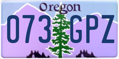 OR license plate 073GPZ