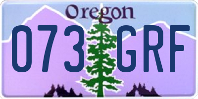OR license plate 073GRF