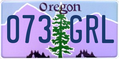 OR license plate 073GRL
