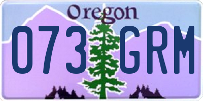 OR license plate 073GRM