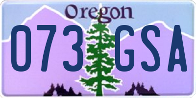 OR license plate 073GSA