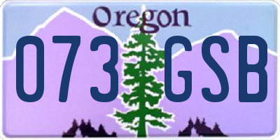 OR license plate 073GSB