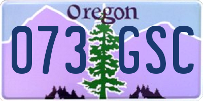 OR license plate 073GSC