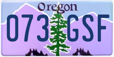 OR license plate 073GSF