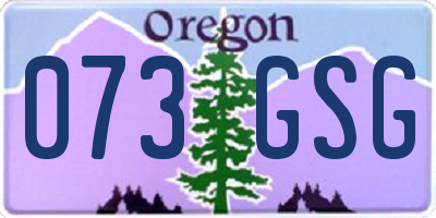 OR license plate 073GSG