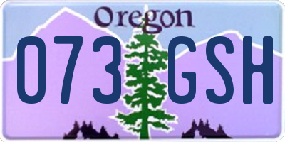 OR license plate 073GSH