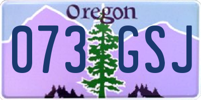 OR license plate 073GSJ