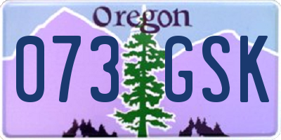 OR license plate 073GSK