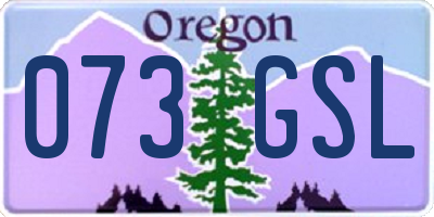OR license plate 073GSL