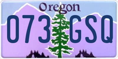 OR license plate 073GSQ