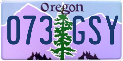 OR license plate 073GSY