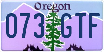 OR license plate 073GTF