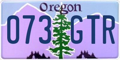 OR license plate 073GTR