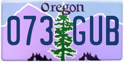 OR license plate 073GUB