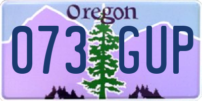 OR license plate 073GUP