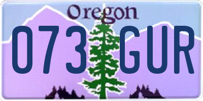 OR license plate 073GUR