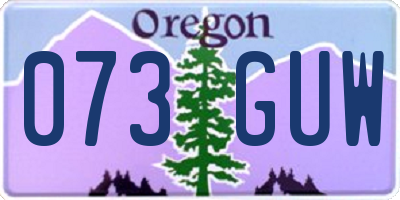 OR license plate 073GUW