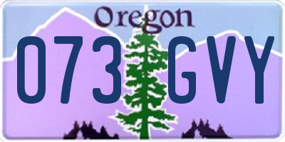 OR license plate 073GVY