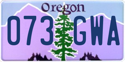 OR license plate 073GWA